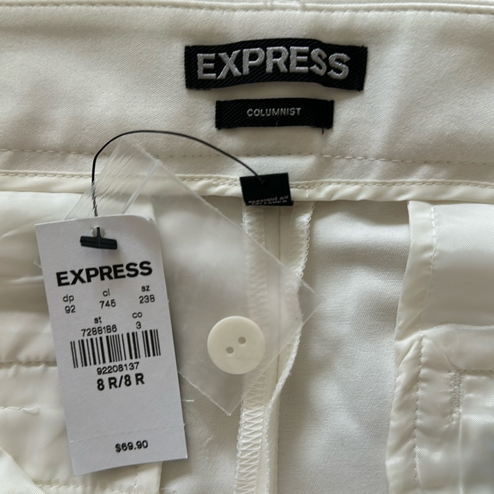 Express White Cropped Ankle Jumpsuit